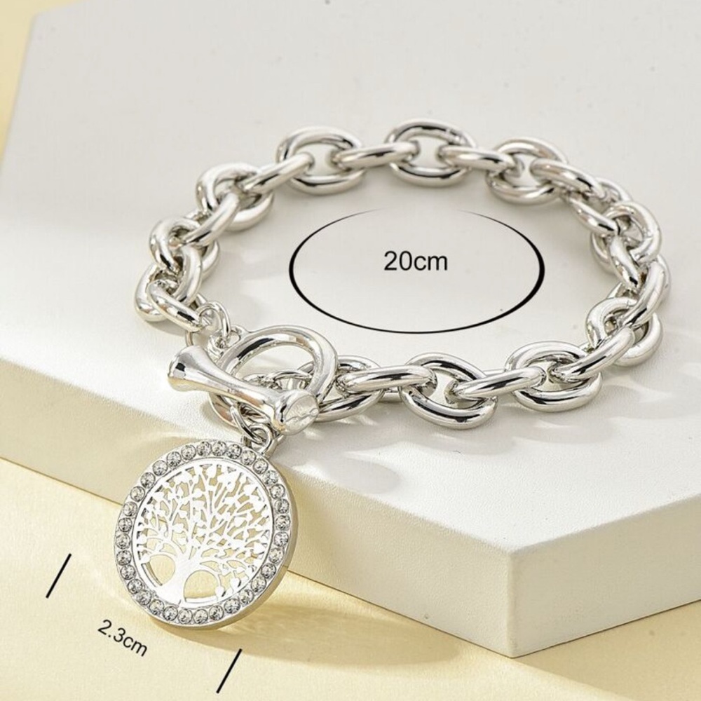 Elegant Silver Tree of Life Bracelet